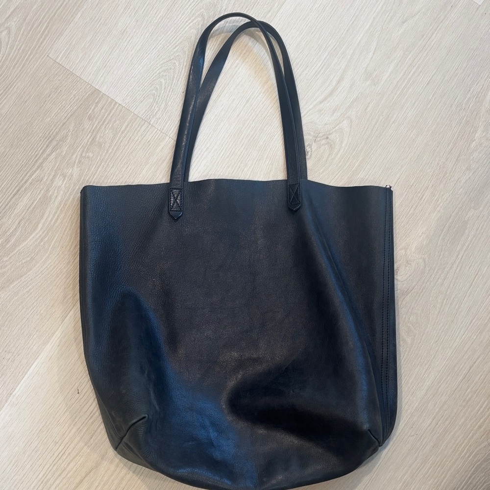 Madewell Leather Black Tote Bag